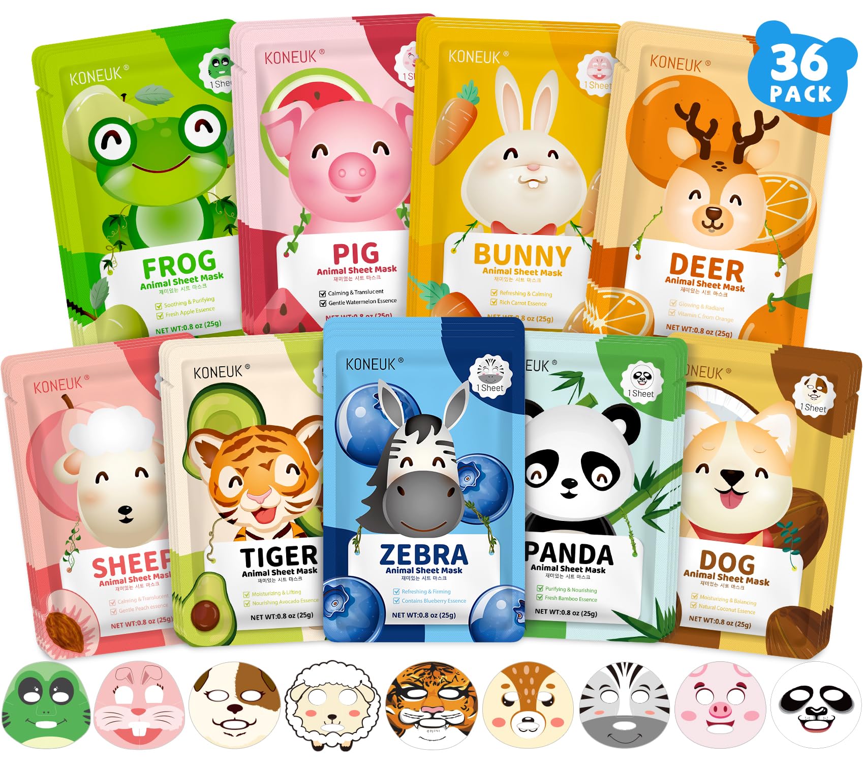 KONEUK mascarilla facial infantil con panda, perfecta para sesiones de cuidado divertidas.