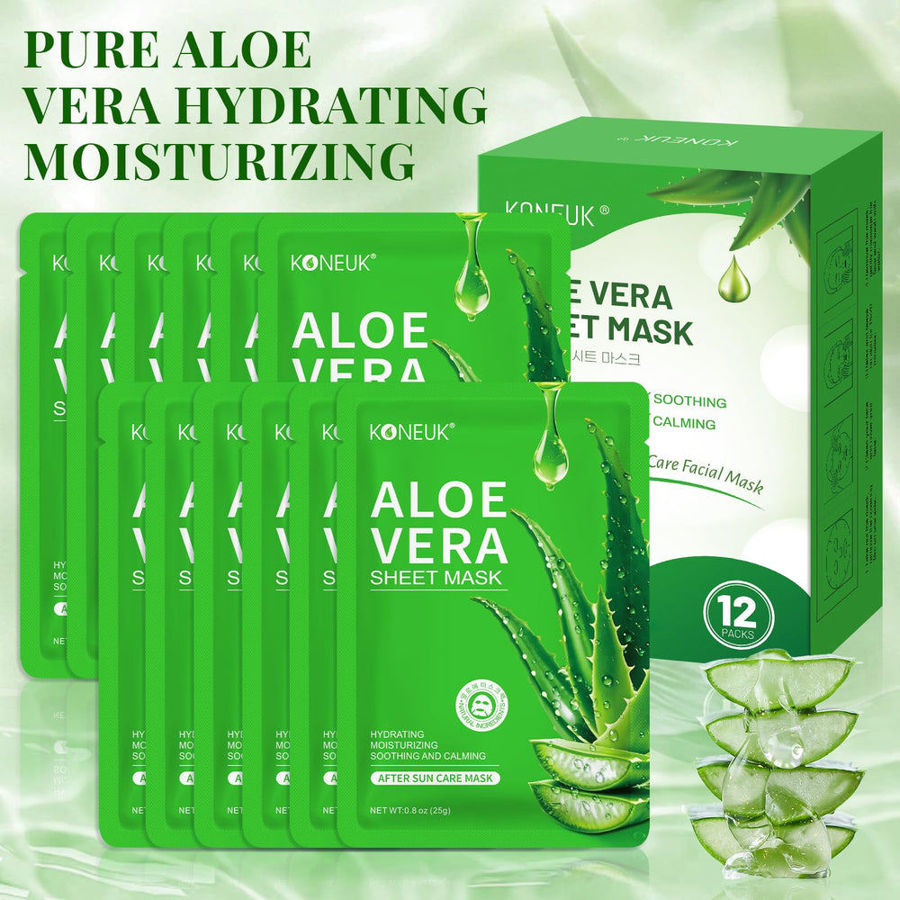 KONEUK Mascarillas Aloe Vera, spa en casa y relajación.
