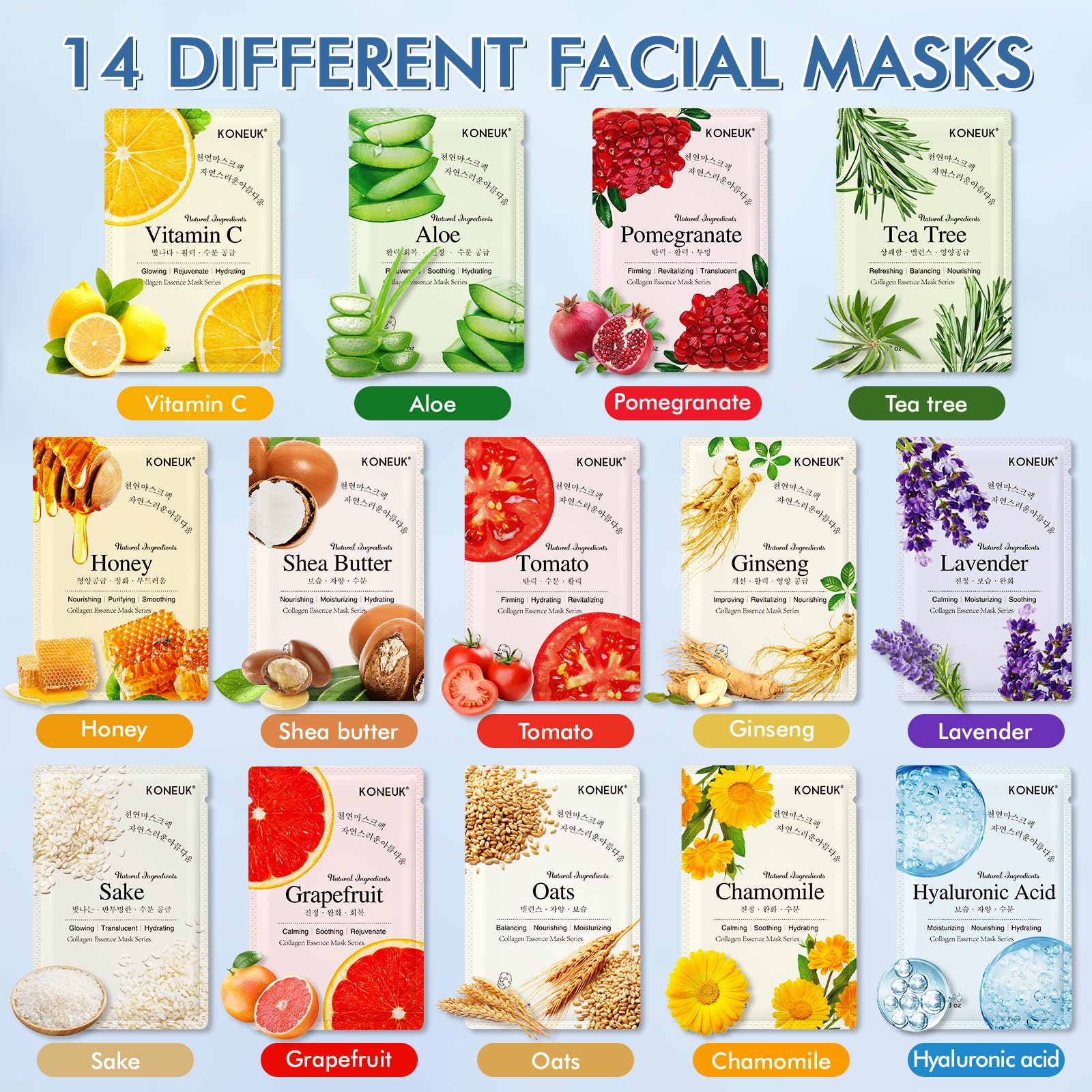 Empaque de regalo KONEUK con mascarillas para spa en casa
