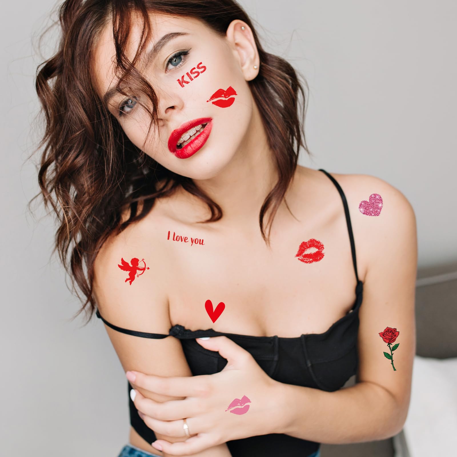 Konsait tatuajes temporales San Valentín: aplicación fácil para fiestas y regalos