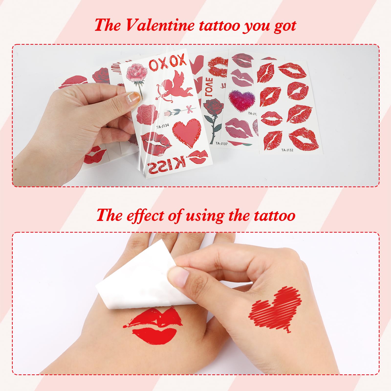 Konsait tatuajes temporales San Valentín: labios impresos para looks divertidos