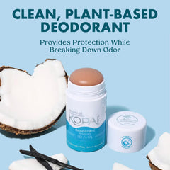 Kopari Desodorante Coco sin aluminio, aplicación suave en la piel y aroma tropical.