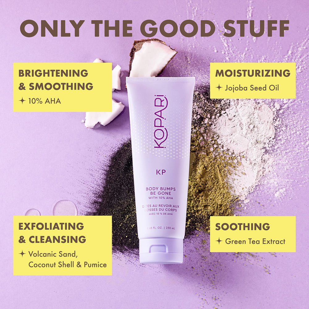Kopari KP Exfoliante corporal, descongestión de poros para una piel más clara.