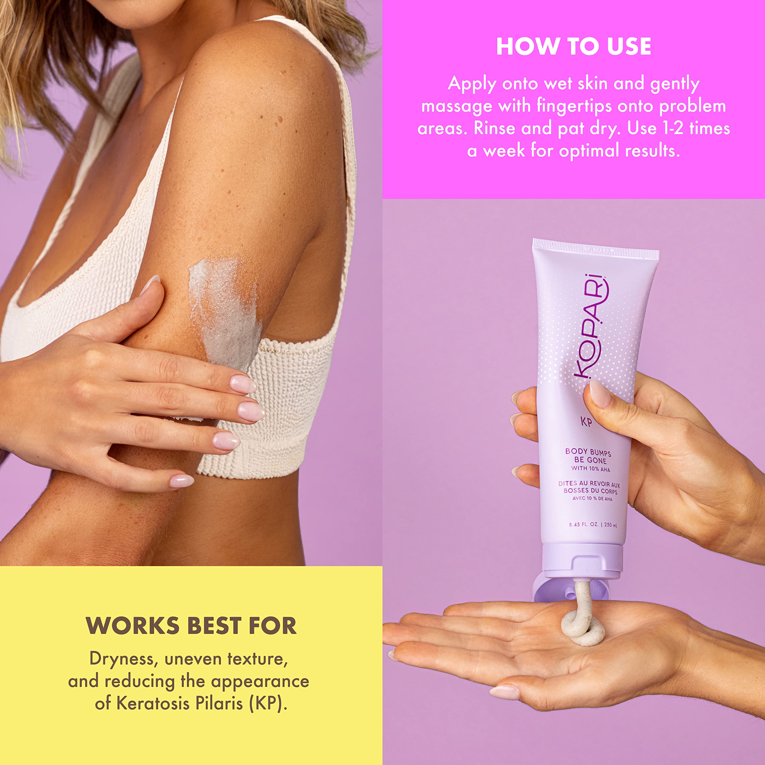 Kopari KP Exfoliante corporal con té verde y extractos calmantes.