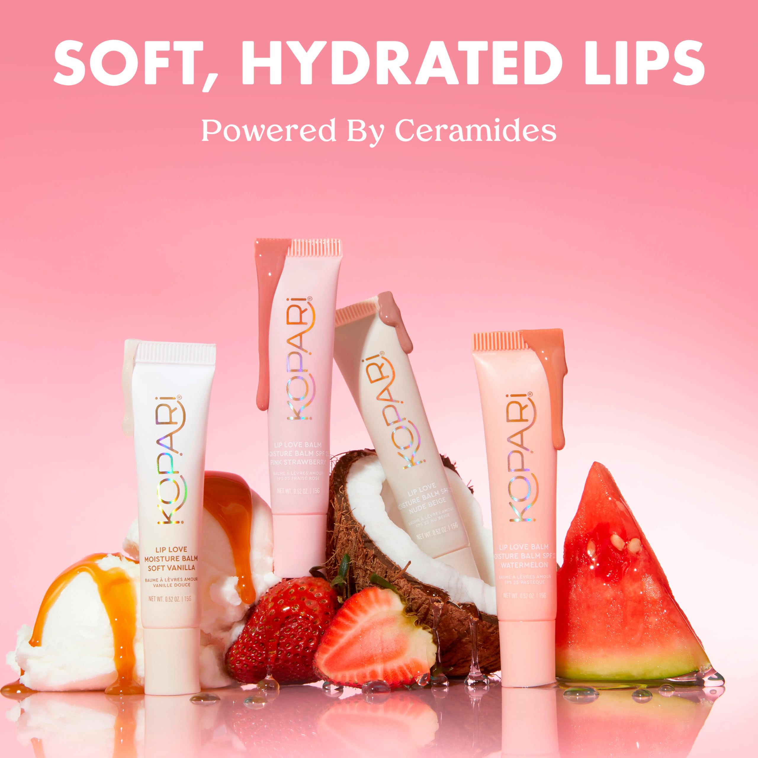 Kopari Lip Love mineral SPF30; envase compacto y color translúcido para labios.