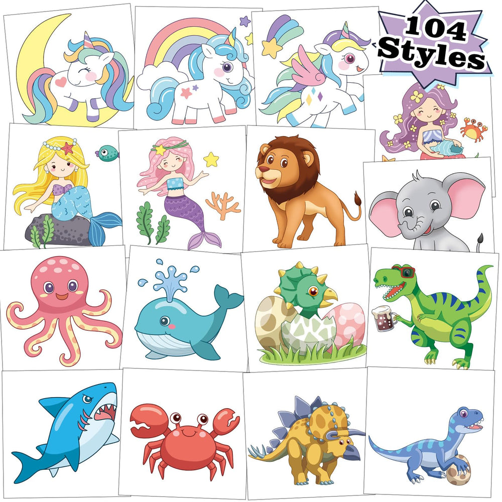 Kopokita tatuajes temporales dinosaurio, ideales para fiestas infantiles y diversión segura