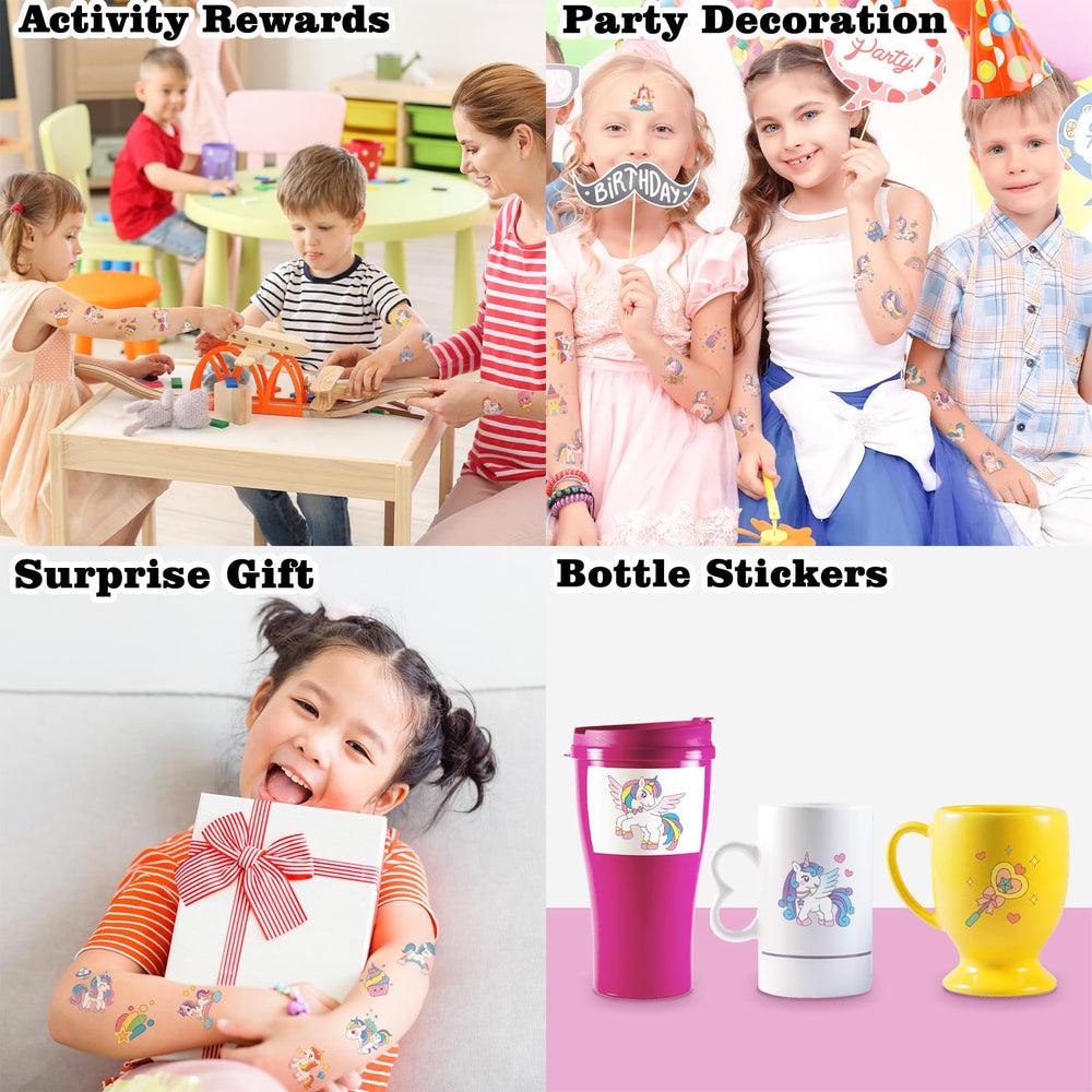 Kopokita tatuajes temporales unicornio para fiestas, duraderos y fáciles de quitar.