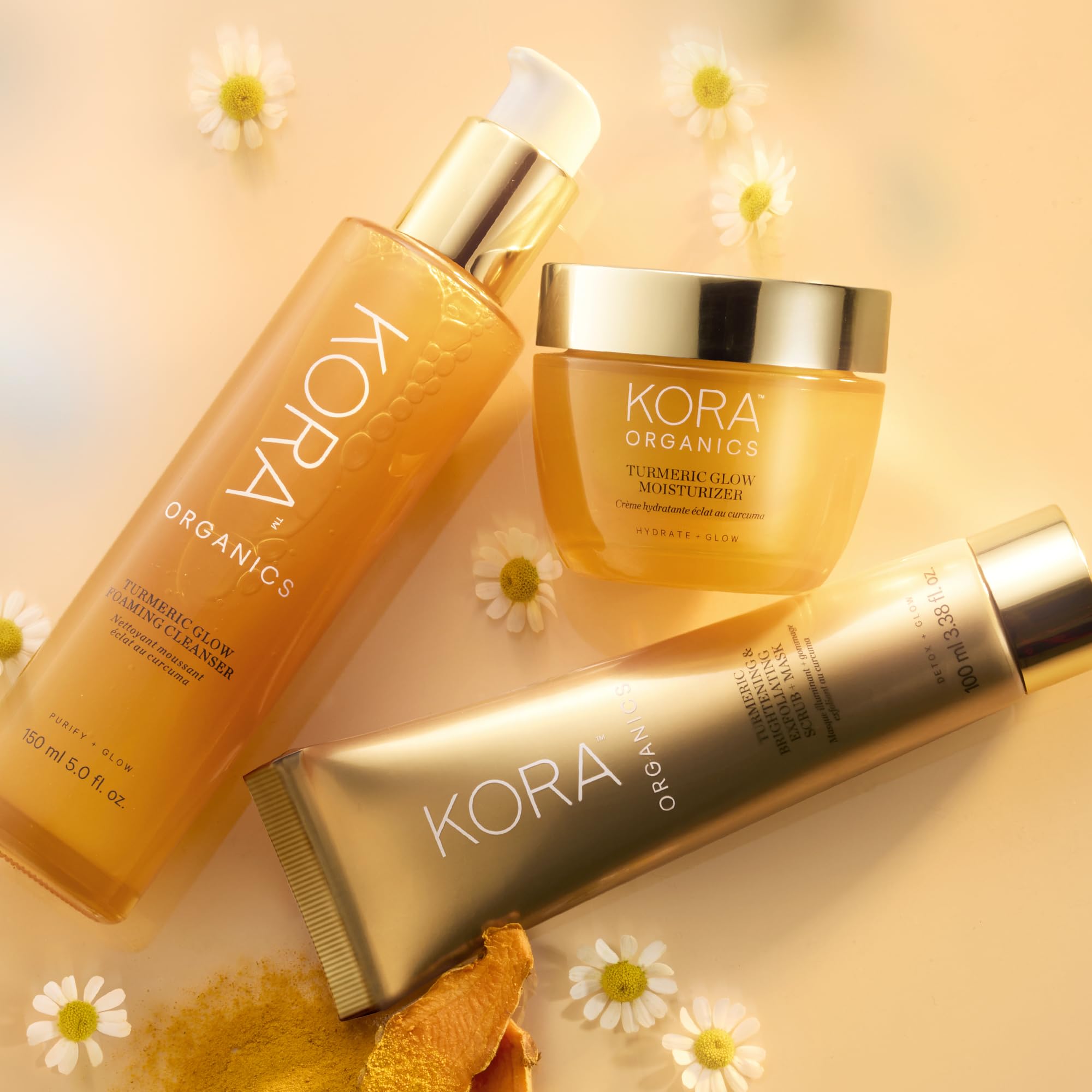 KORA Organics Turmeric Glow embalaje reciclable cuida el medio ambiente