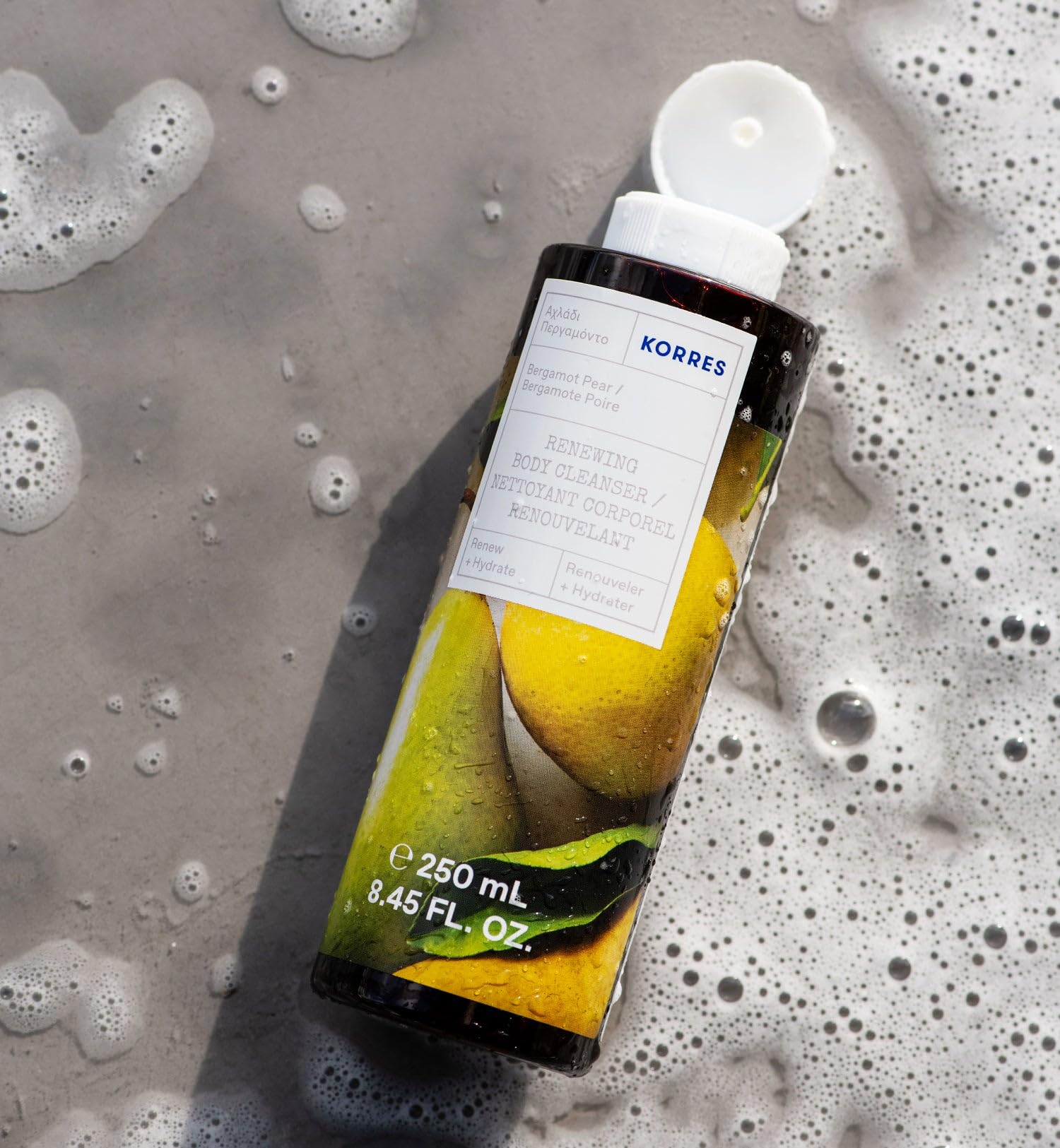 KORRES activos aloe-trigo-malvavisco, ingredientes naturales para mantener la humedad.