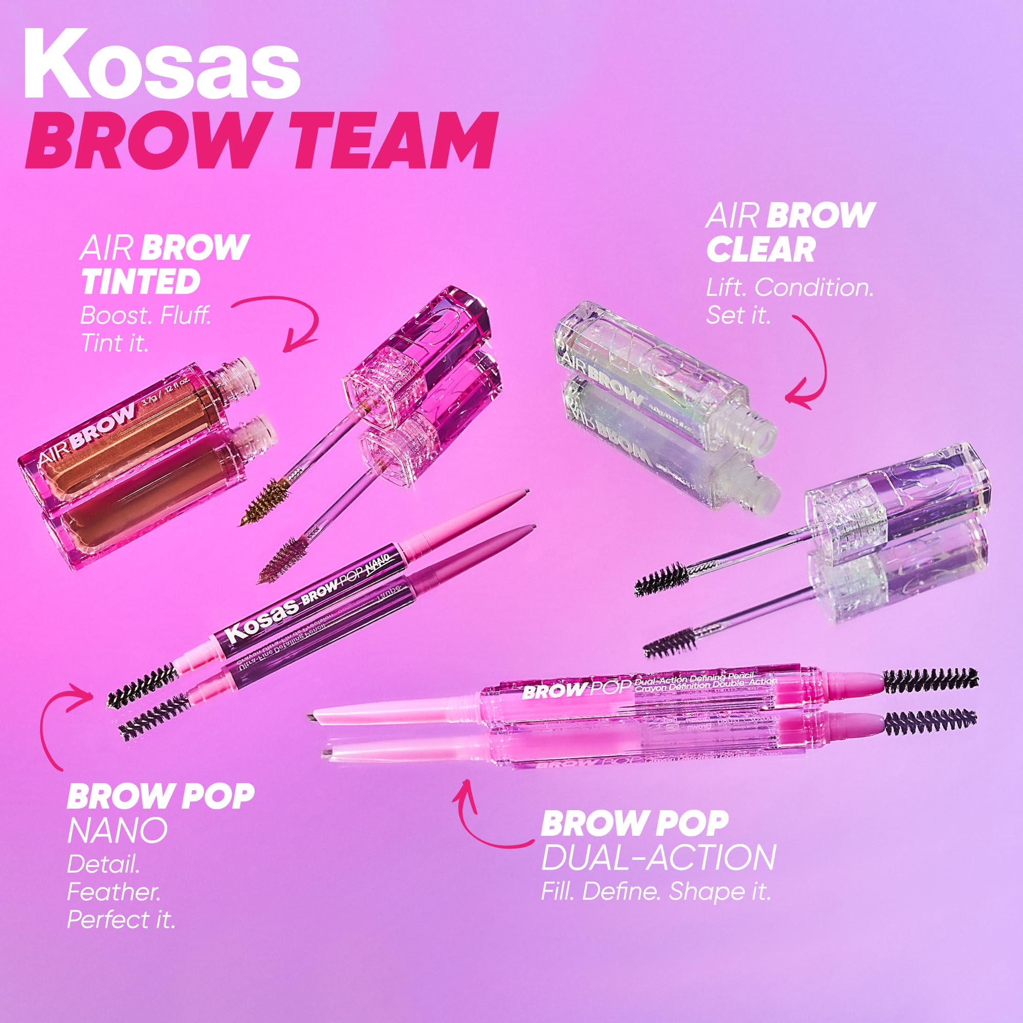 Kosas Brow Pop Nano acabado pulido y natural