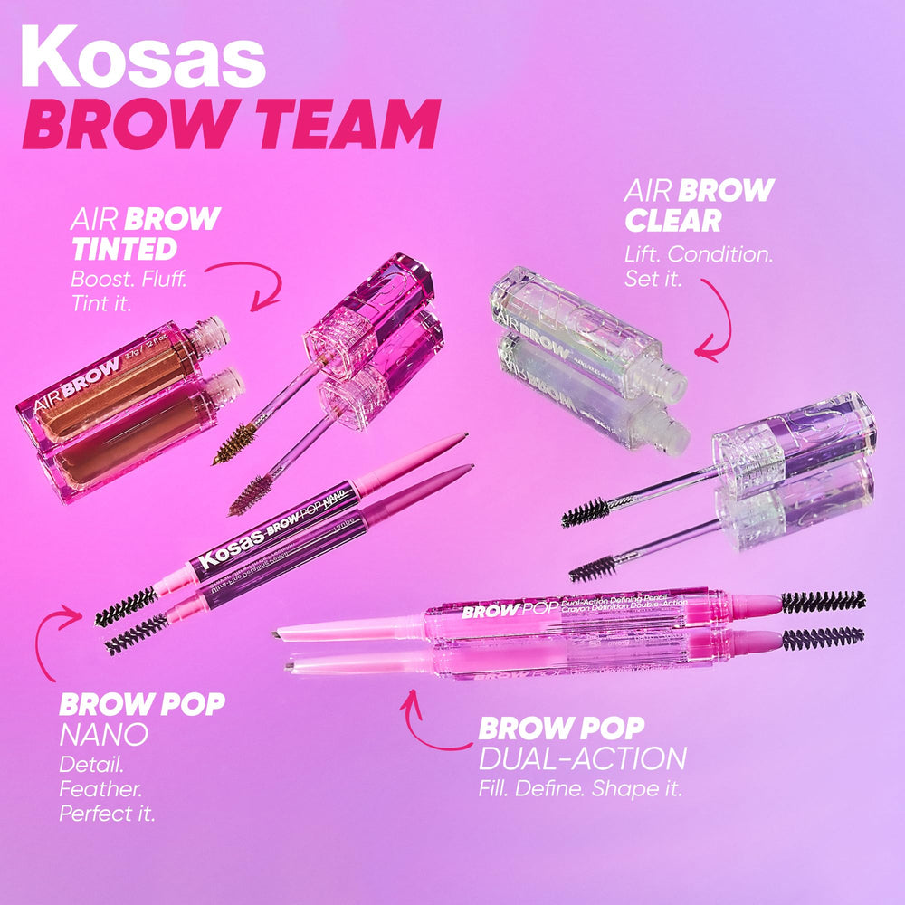 Kosas Brow Pop Nano acabado pulido y natural