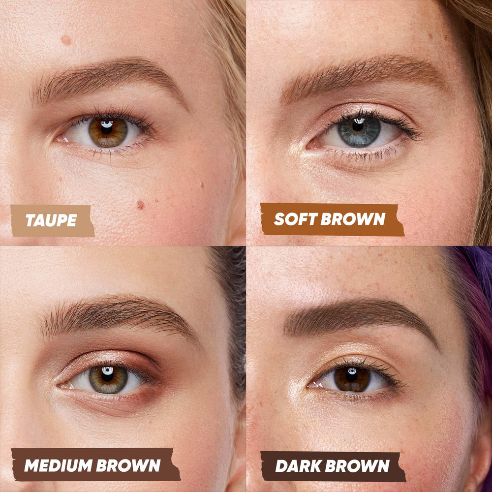 Kosas Brow Pop Nano Spoolie integrado para peinar y difuminar.
