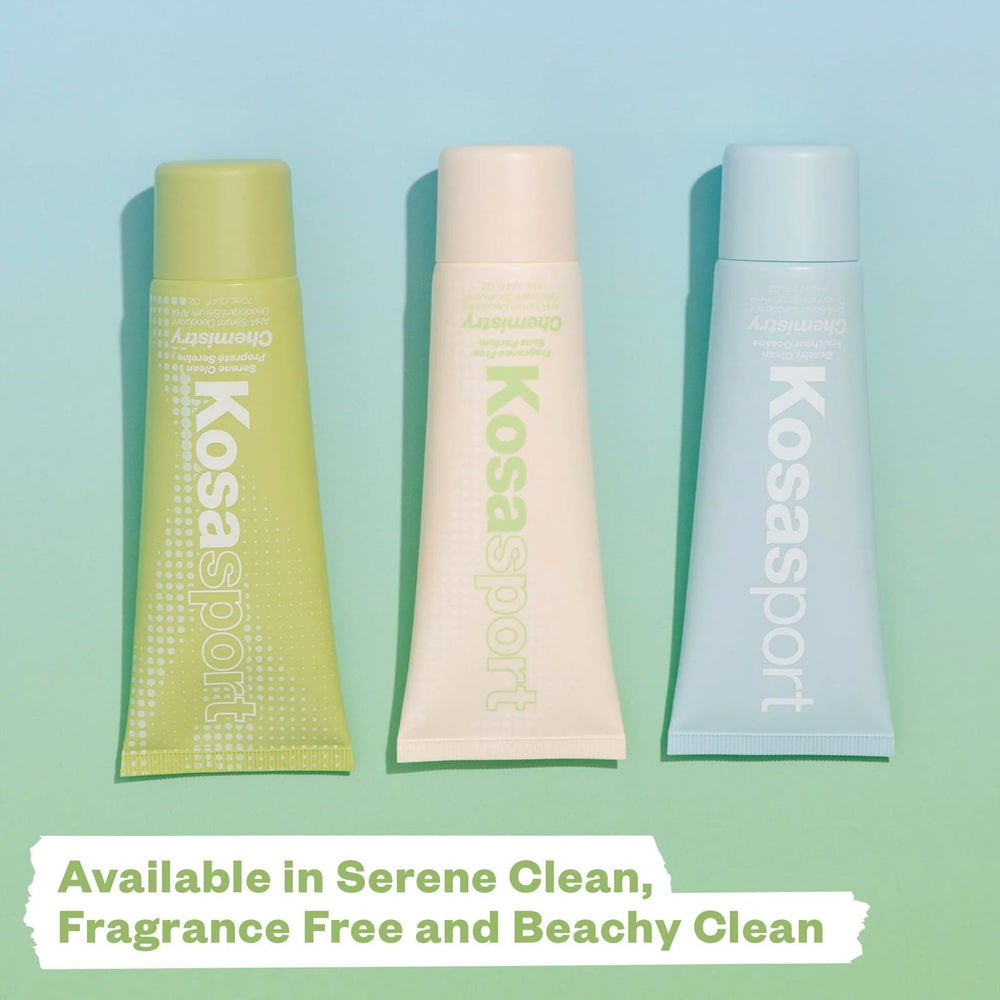 Kosas Chemistry Deodorant label highlights aluminum- and baking soda-free formula