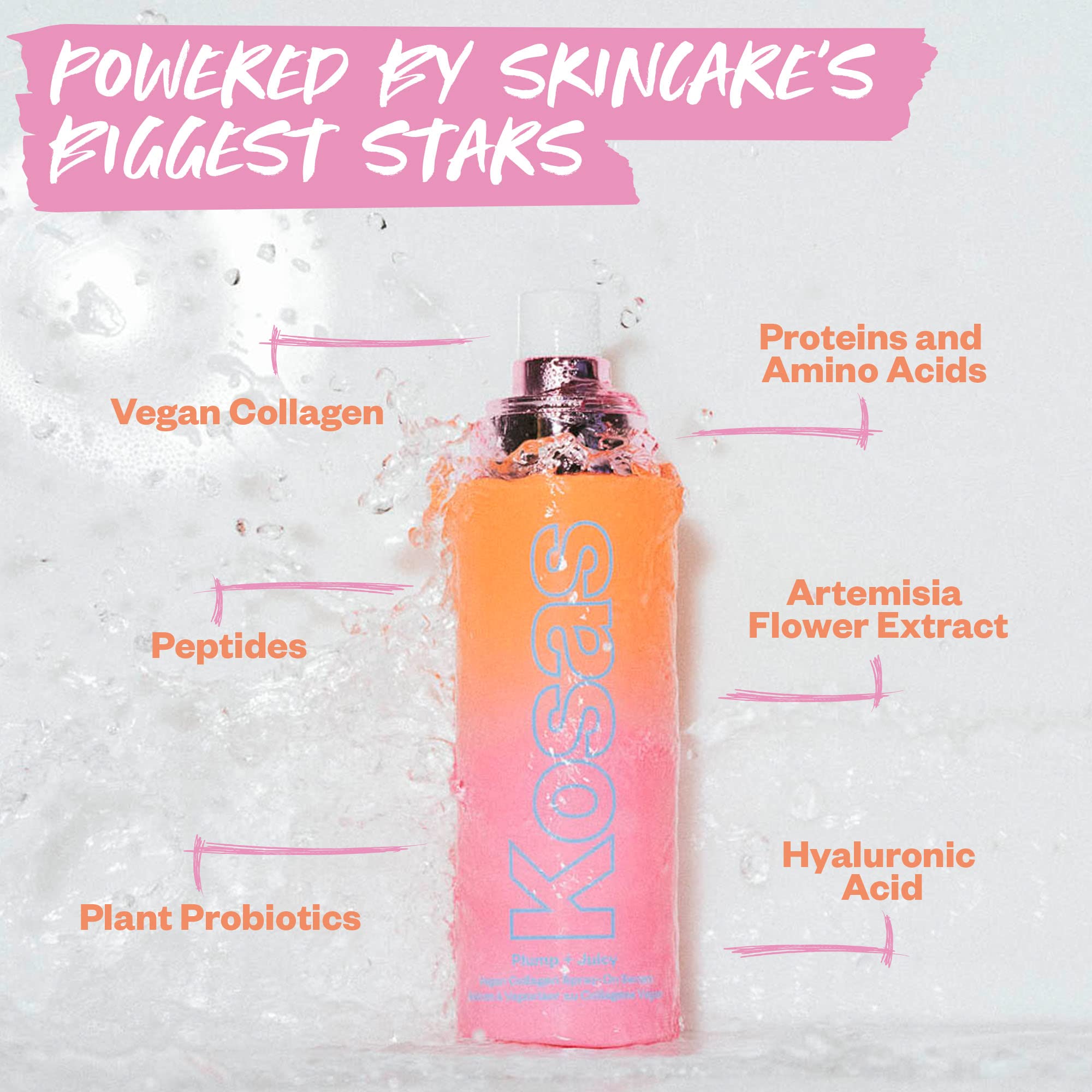 Kosas Pulverizador Vegano de Colágeno textura suave para piel sedosa