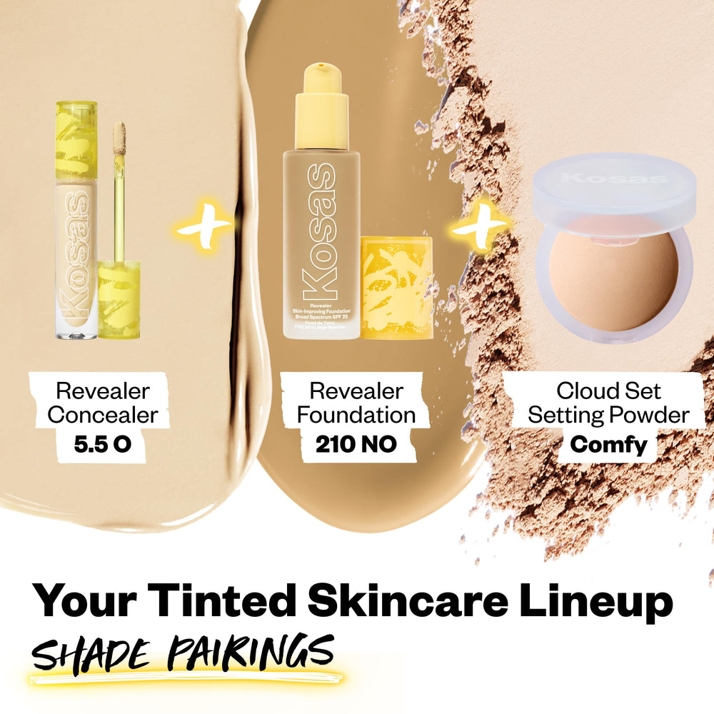 Kosas Revealer Concealer tono 5-5 O para piel de subtono cálido.