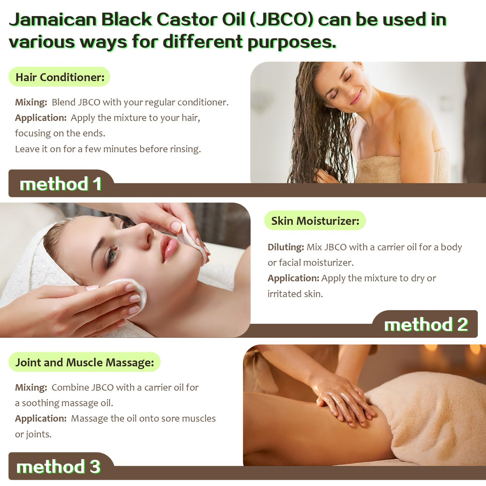 KPNEMA Cuidado de piel con aceite de ricino negro jamaicano, hidratación profunda