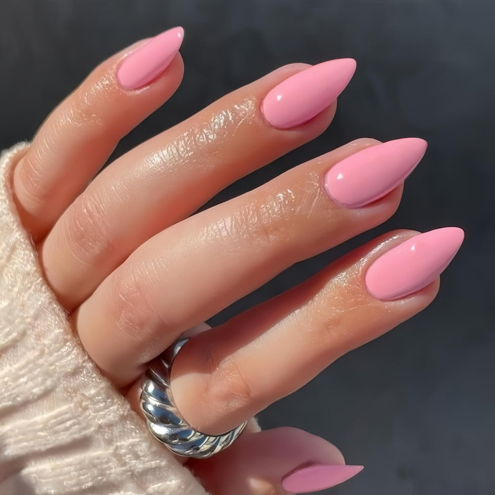 KQueenest uñas brillo rosa bebé, aspecto elegante para ocasiones.