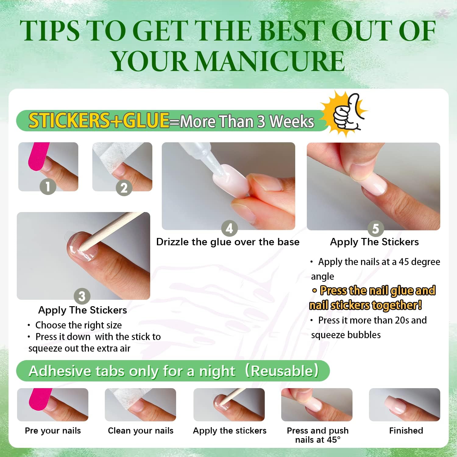 KQueenest Uñas Postizas Blancas, recambio sencillo para cambiar estilo.