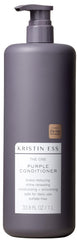 Kristin Ess The One Purple Conditioner, envase grande, neutraliza tonos cobrizos no deseados en rubios.