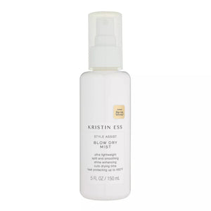 Kristin Ess: botella con protección de calor para cabello y brillo visible.