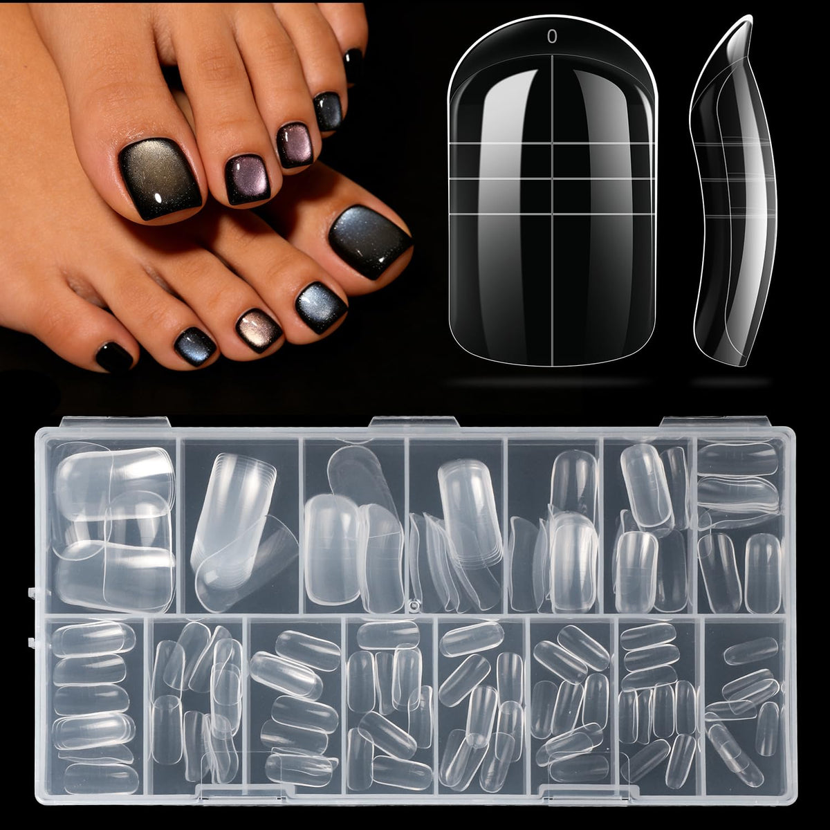 Krofaue Formas dobles para uñas de pie: ajuste preciso para extensiones