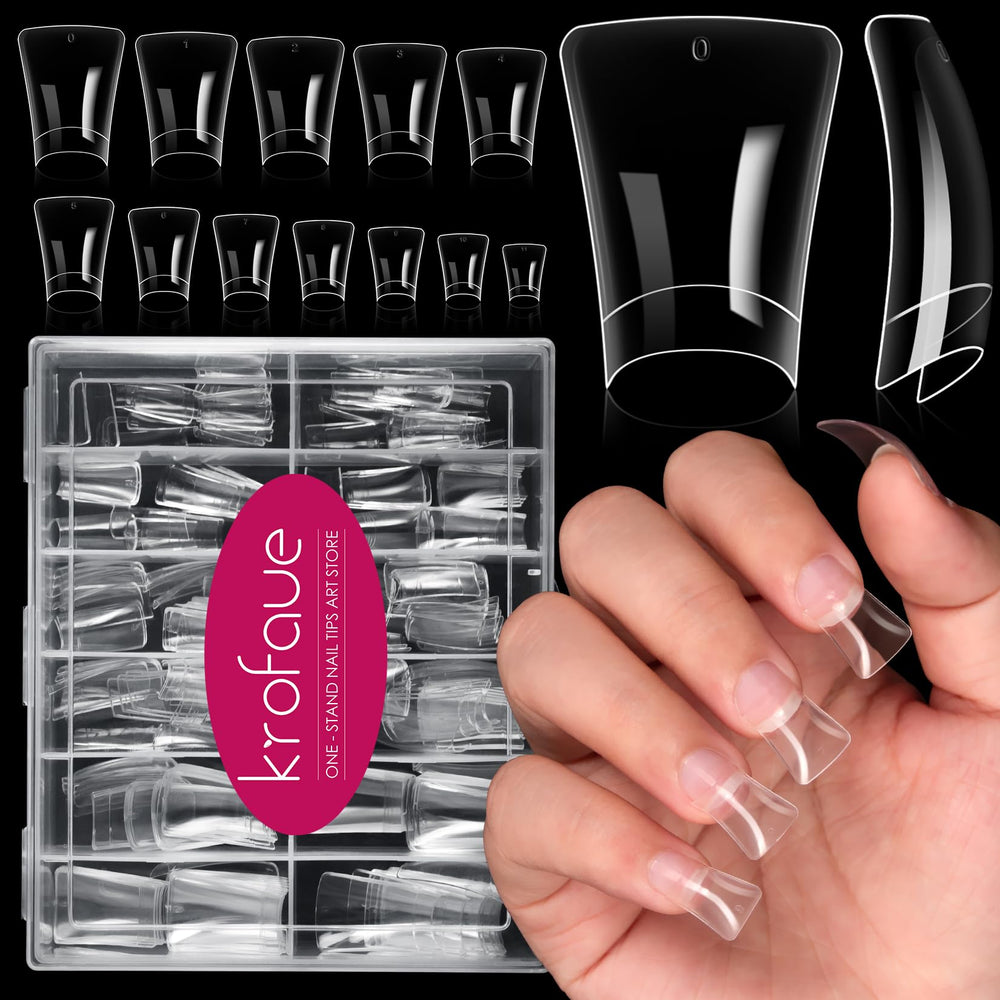 Puntas krofaue pato claras para una manicura duradera.