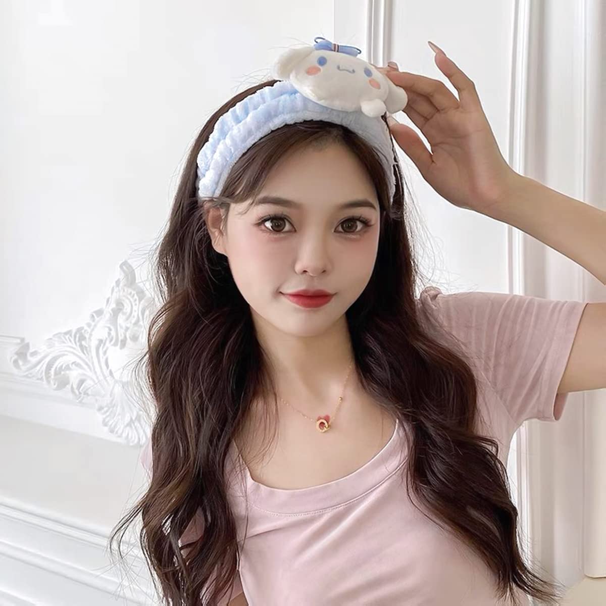 Kugiter cinta de pelo spa kawaii azul para lectura, mantiene el cabello en su sitio
