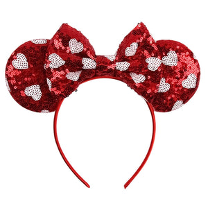 Kururi orejas de raton con diadema brillo y corazon, ideal para fiestas
