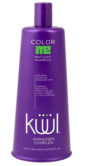KUUL Matizante Shampoo botella púrpura para neutralizar amarillos y realzar tonos cenizos