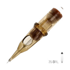 Cartucho de aguja redonda para delineado con taper largo de Kwadron.