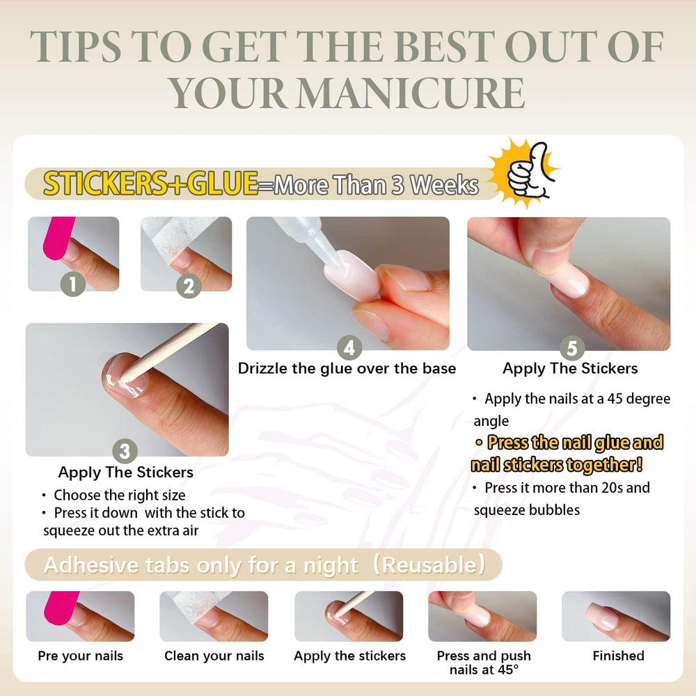 Acabado gel protector en uñas postizas KXAMELIE