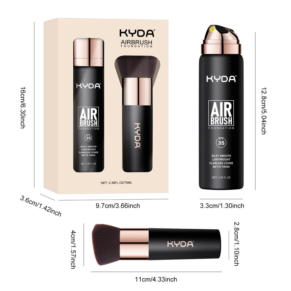 KYDA base en aerosol: envase práctico para retoques.