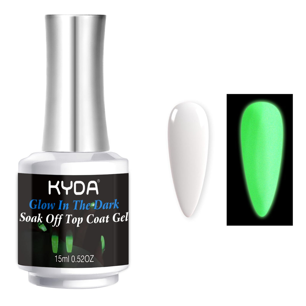 KYDA capa sellante iluminadora transparente para uñas con brillo nocturno suave