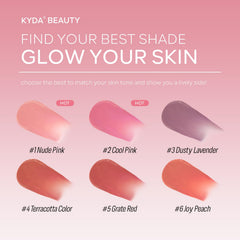 KYDA Liquid Blush aplicador suave para una aplicación uniforme.
