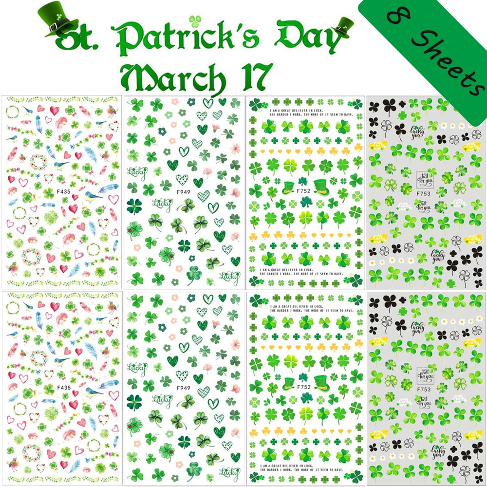 KZBTRBT Estampas Día San Patricio para uñas, ideal para fiestas