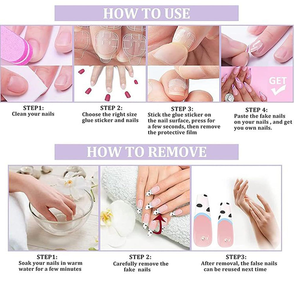 Uñas postizas ovaladas medianas KZBTRBT, ajuste cómodo