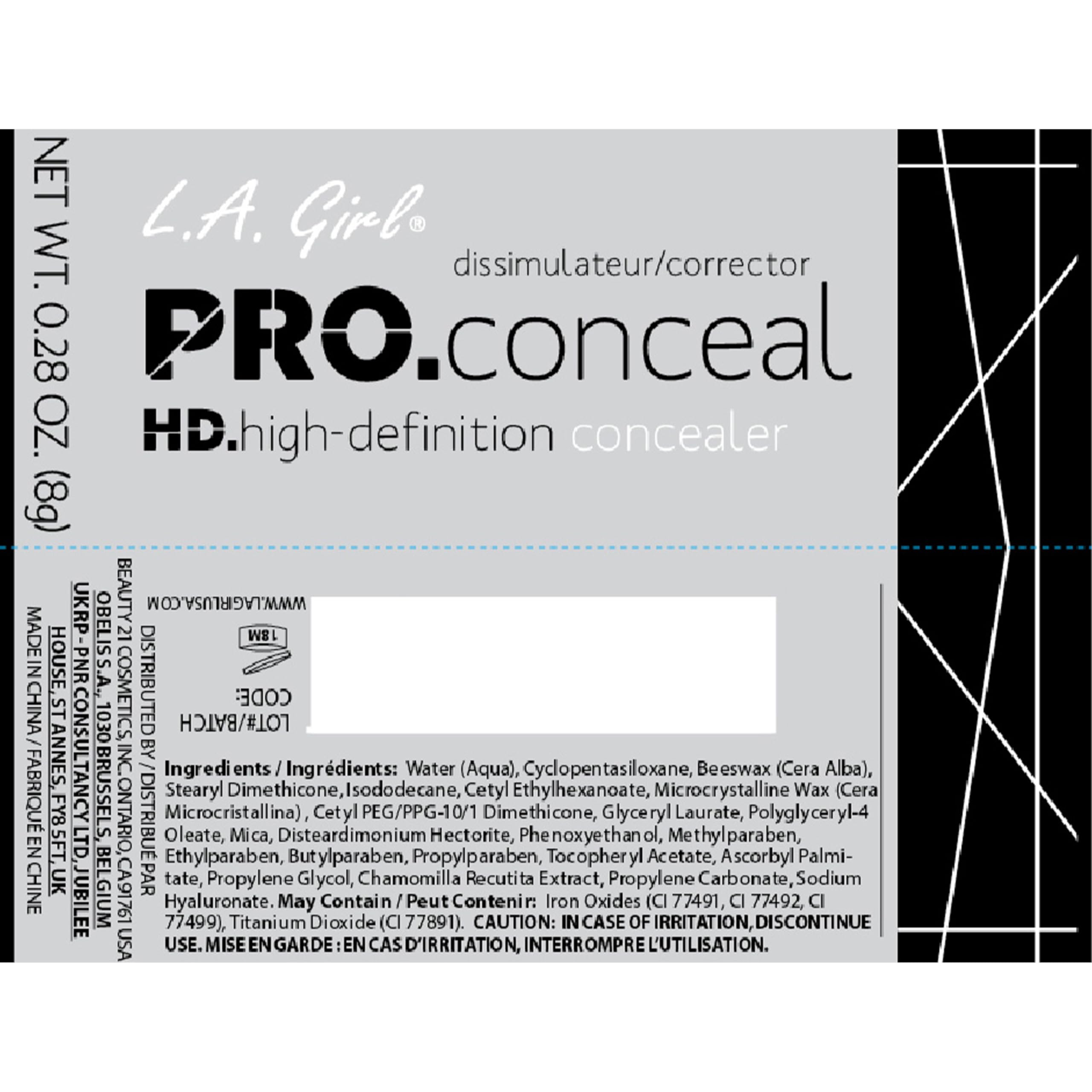 L.A. Girl Pro Conceal HD textura cremosa para cubrir imperfecciones visibles