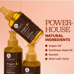 L LUSETA Aceite de Argán, dispensador: hidratación duradera y reducción del encrespamiento.