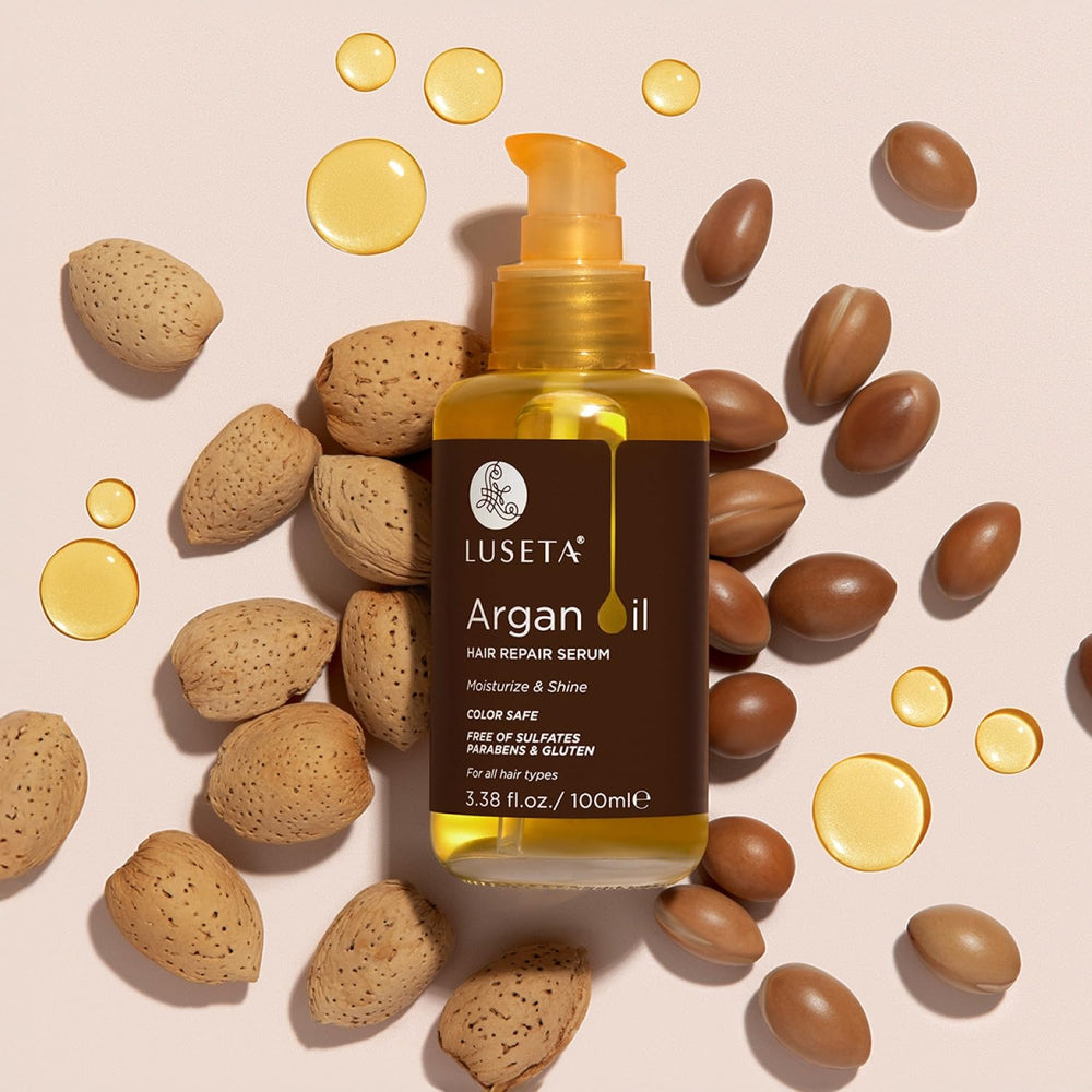 L LUSETA Aceite de Argán, textura de humedad: cabello suave y manejable.