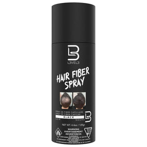 L3 Nivel 3 Aerosol de Fibra para Cabello Negro ofrece cobertura total en segundos.