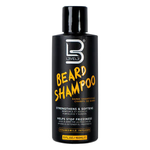 L3 Champú para barba nivel 3, botella: limpieza profunda para barba suave y control del encrespamiento