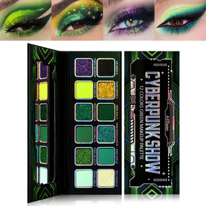 La Catrina paleta sombras verdes 12 colores para estilos audaces y duraderos.