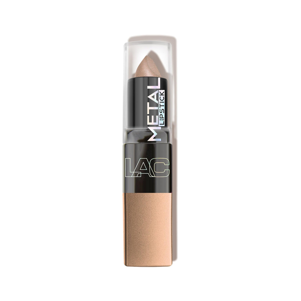 Barra labial metálica L.A. COLORS Iced Mocha con acabado metálico para un look radiante.