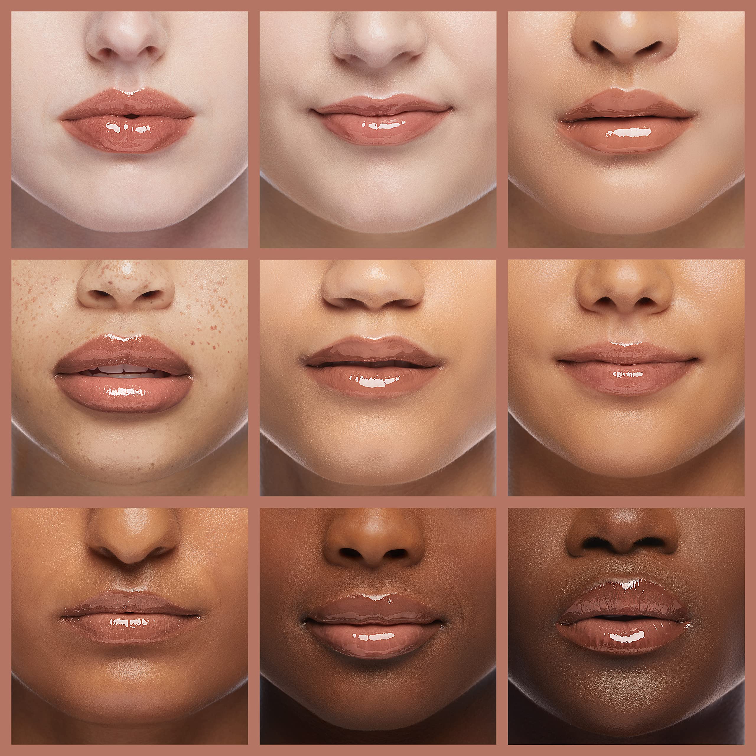 Labial de L.A. COLORS Dollface en labios, color intenso y brillo duradero.