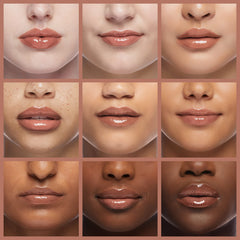 Labial de L.A. COLORS Dollface en labios, color intenso y brillo duradero.