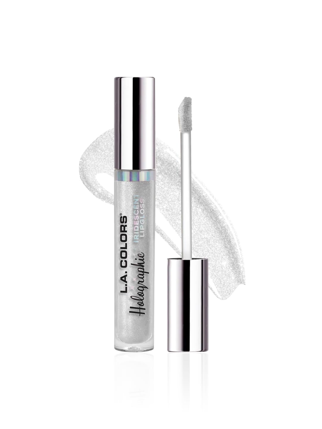 Labial Diamond Lite de L.A. COLORS, purpurina iridiscente para uso diario.