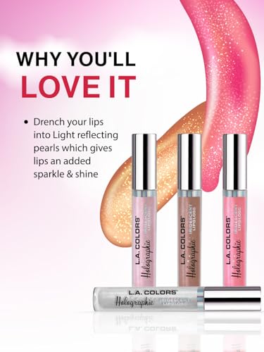 Labial L.A. COLORS Diamond Lite, acabado holográfico iridiscente para fiestas.