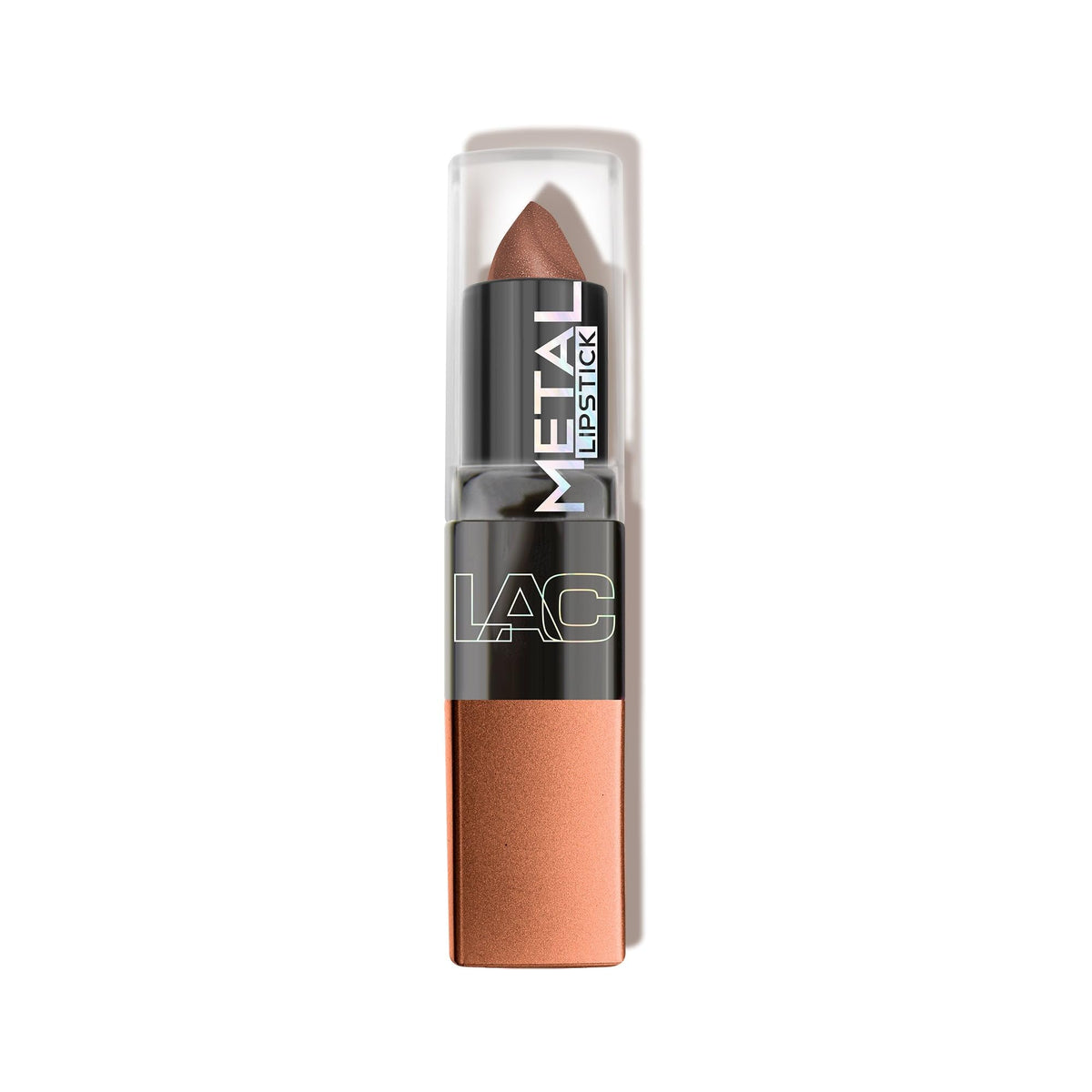 L.A. COLORS Labial Metálico Café Francés, apertura de labios con brillo duradero.