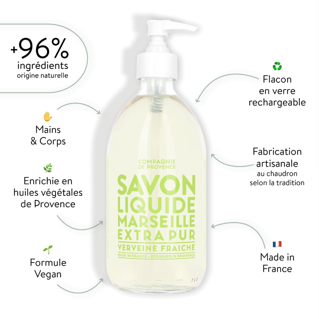 La Compagnie de Provence fragancia verbena, jabón líquido ideal para ducha y lavado