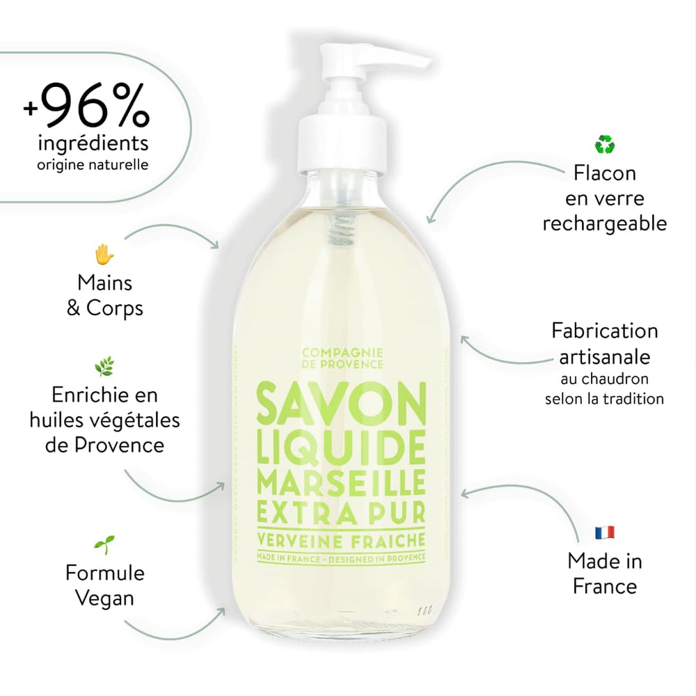 La Compagnie de Provence fragancia verbena, jabón líquido ideal para ducha y lavado